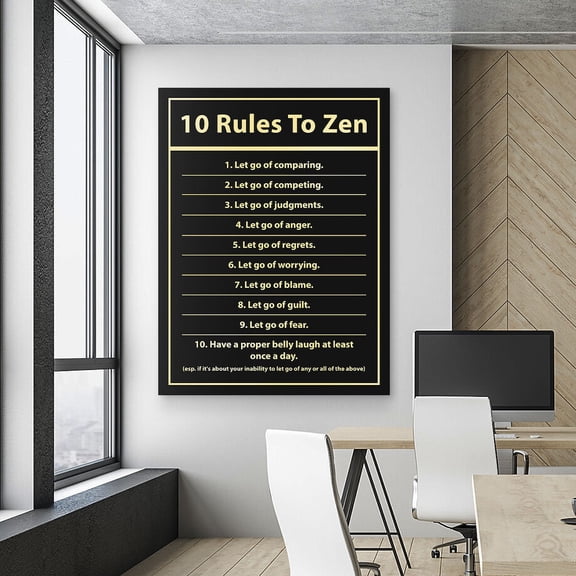 10 Rules To Zen Zen Quote Mindfulness Meditation Minimalist Zen Calm Office Poster Unframed Paper Print