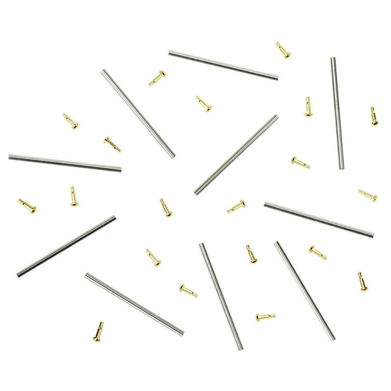 10 SET 20MM TUBE FRICTION PINS FOR FIXING MENS CITIZEN WATCH BAND CLASP GOLD