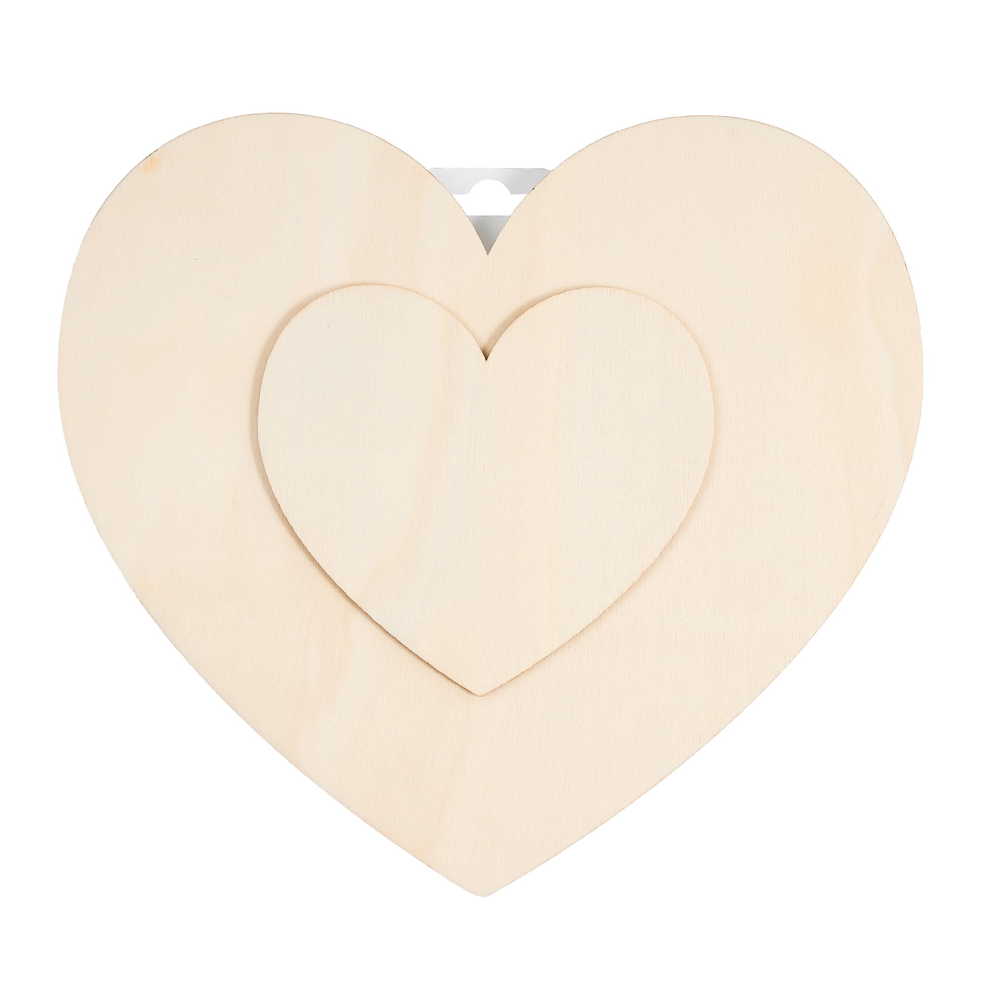 Hello Hobby 10" Shapes-Heart, Unfinished Wood Surface, 9.45 x 8.5 x 0.24 inch