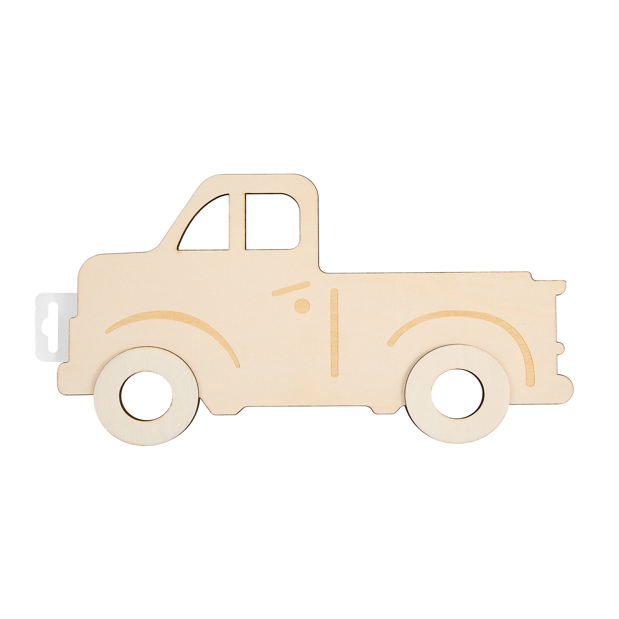 Hello Hobby 10" Shapes-Truck, Unfinished Wood Surface, 11.73 x 10.12 x 0.24 inch
