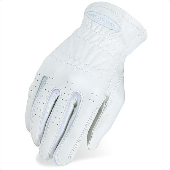 10 SIZE HERITAGE LEATHER PRO-FIT SHOW HORSE RIDING EQUESTRIAN GLOVE WHITE