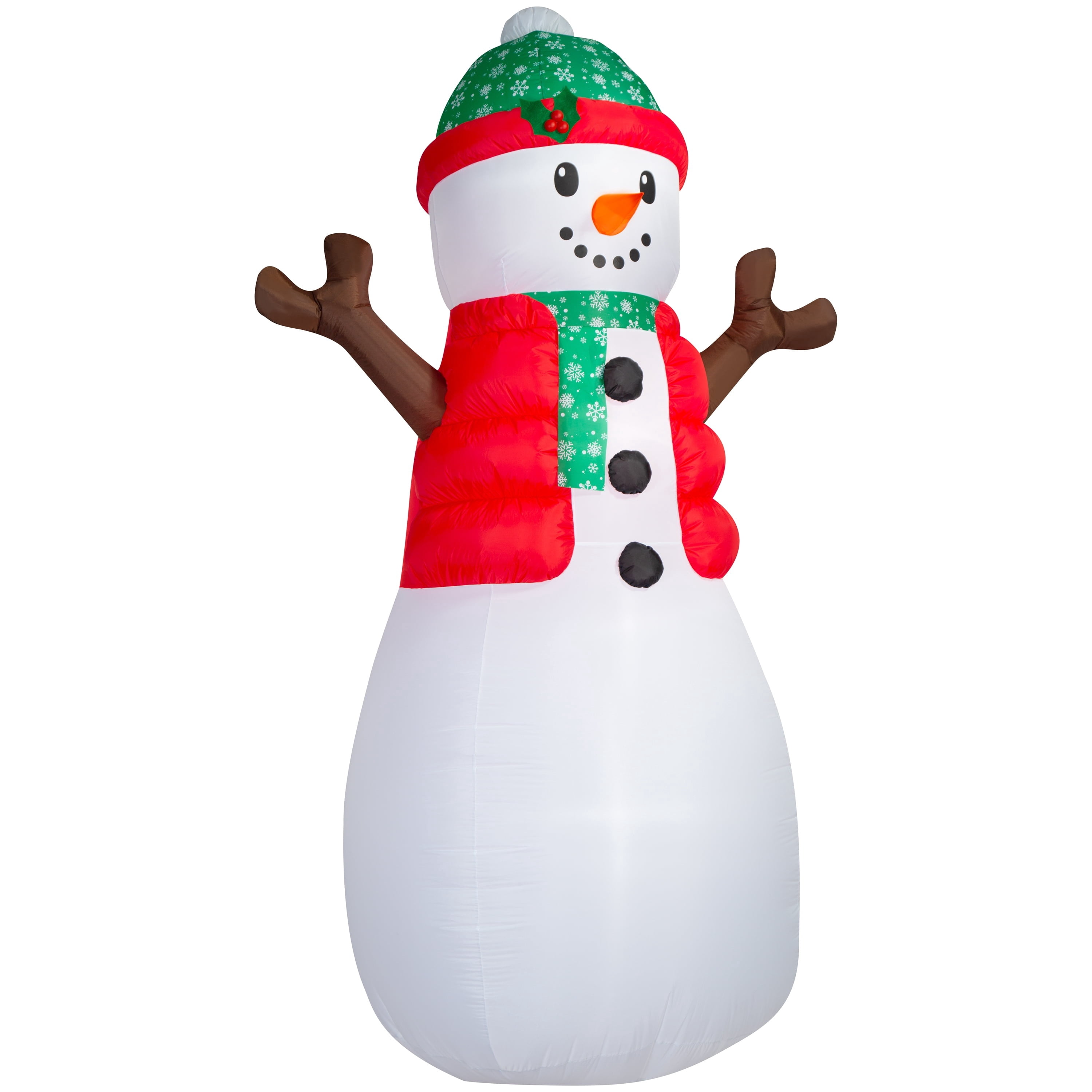 Multicolor Snowman Christmas Airblown Yard Inflatable, 10', by Holiday Time