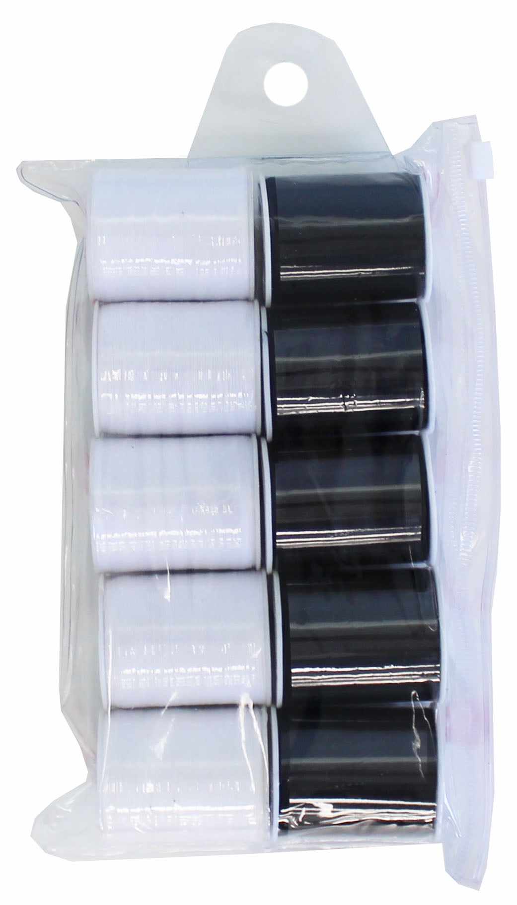 Allary Black and White 100% Polyester Sewing Thread, 200 Yds per Spool, 10 Count