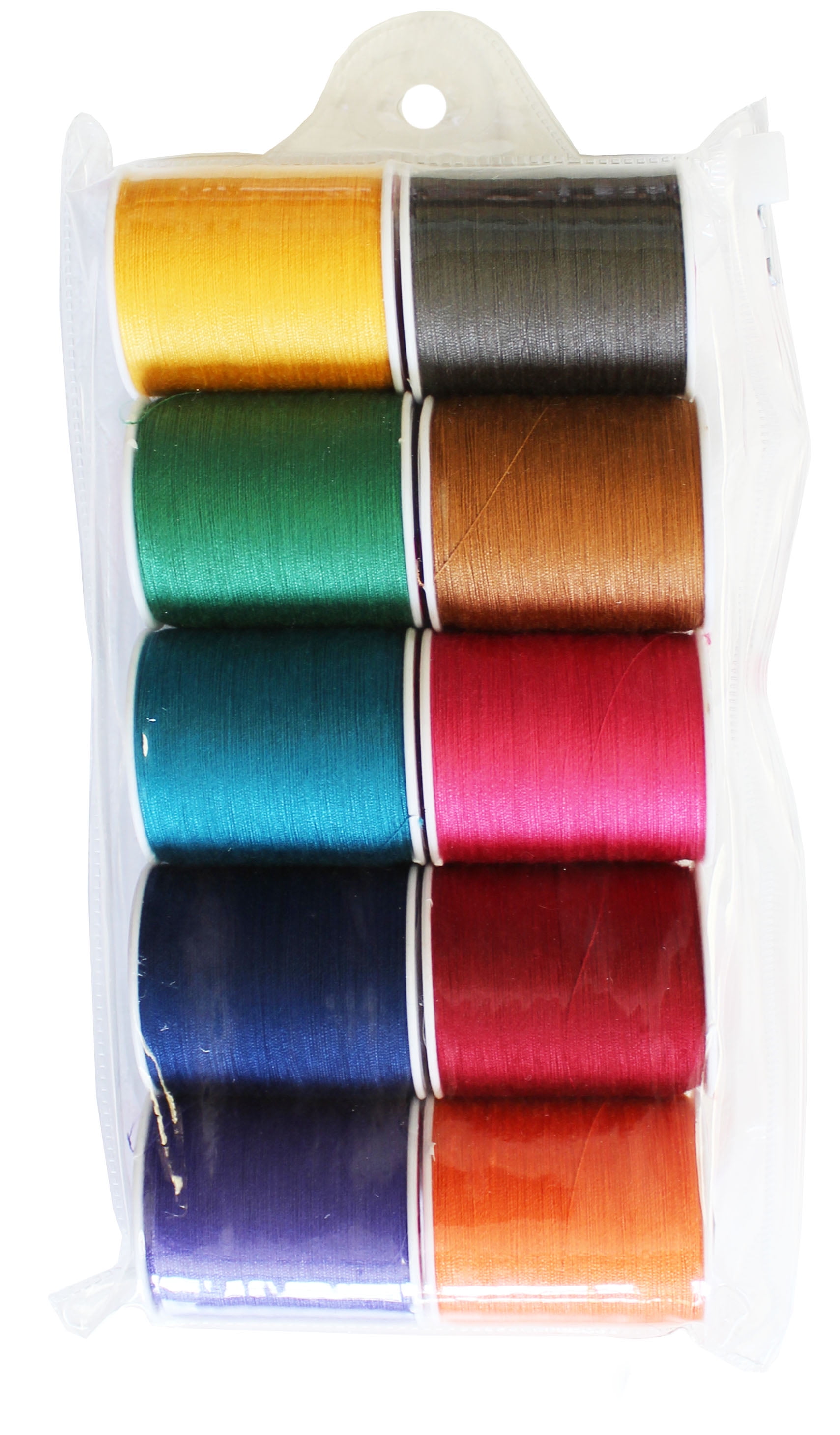 10 SPOOL DARK ASSORTED SEWING THREAD