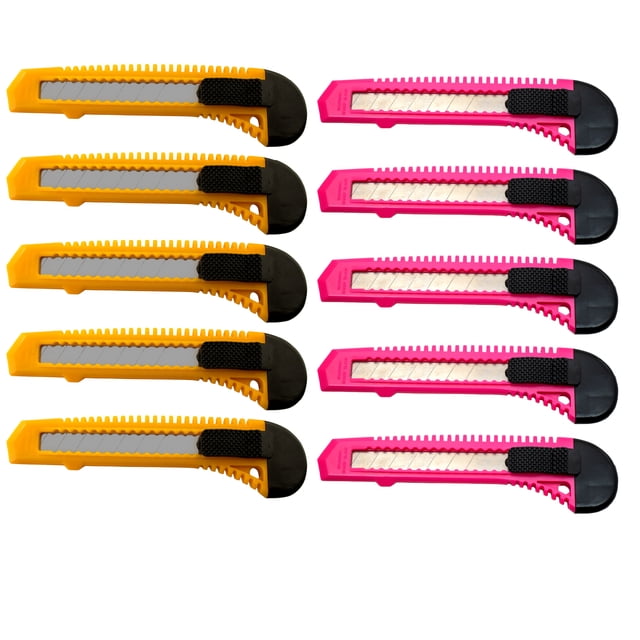 Snap'd Razor 10 Safety Box Cutter Utility Knife Retractable Snap off Razor Blade ...