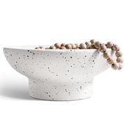 LE TAUCI 10" Ceramic Decorative Bowl, Modern Key Purse Bowl for Entryway Table, Fruit Bowl for Dining Table or Coffee Table Decor, Speckled White Accessories Not Included