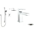 thumbnail image 1 of 10% Savings Quadrato Pressure Balanced Shower System and Single Handle Bathroom Faucet, Polished Chrome, 1 of 3