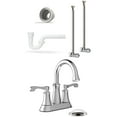 thumbnail image 1 of 10% Savings Rustik Dual Handle Bathroom Faucet and Installation Kit (Angle Valves), Polished Chrome, 1 of 3