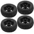 10 Scale Vehicles 4Pack OffRoad Racing Tires with Rims, Rubber Wheels