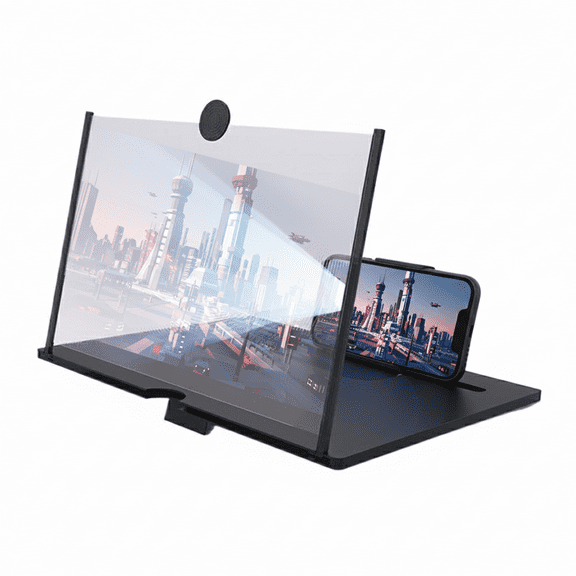 10" Screen Amplifier for Cell Phone, 3D HD Amplifier Projector Horizontal Screen Enlarger for Movies, Videos, Foldable Cell Phone Stand with Screen Amplifiers, Supports All Smartphones