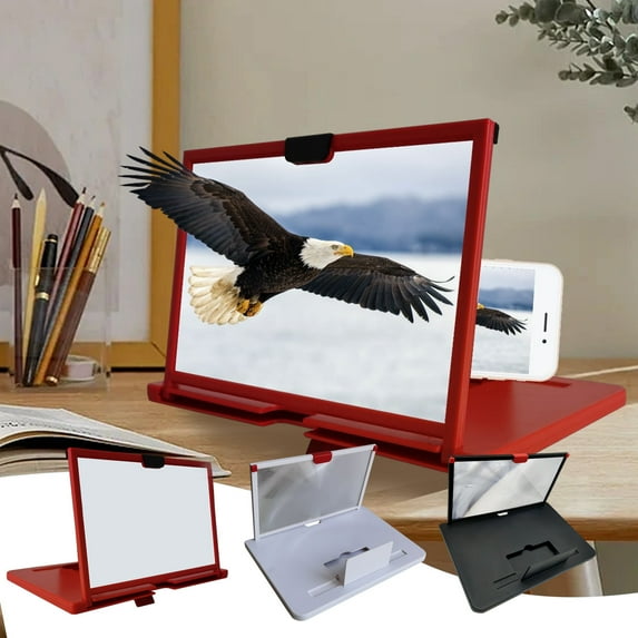 10" Screen Magnifier,3 Times Mobile Phone Magnifier Projector Screen Enlarger for Movies, Videos, and Gaming,Supports All Smartphones,Foldable Cell Phone Stand with Screen Amplifier