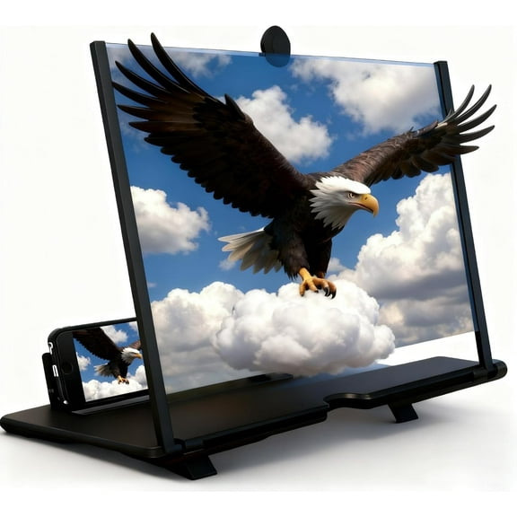 10" Screen Magnifier 3D HD Cell Phone Magnifing Screen Enlarger Projector for Movies Videos and Gaming Foldable Phone Stand Holder with Screen Amplifier Compatible with All Smartphones