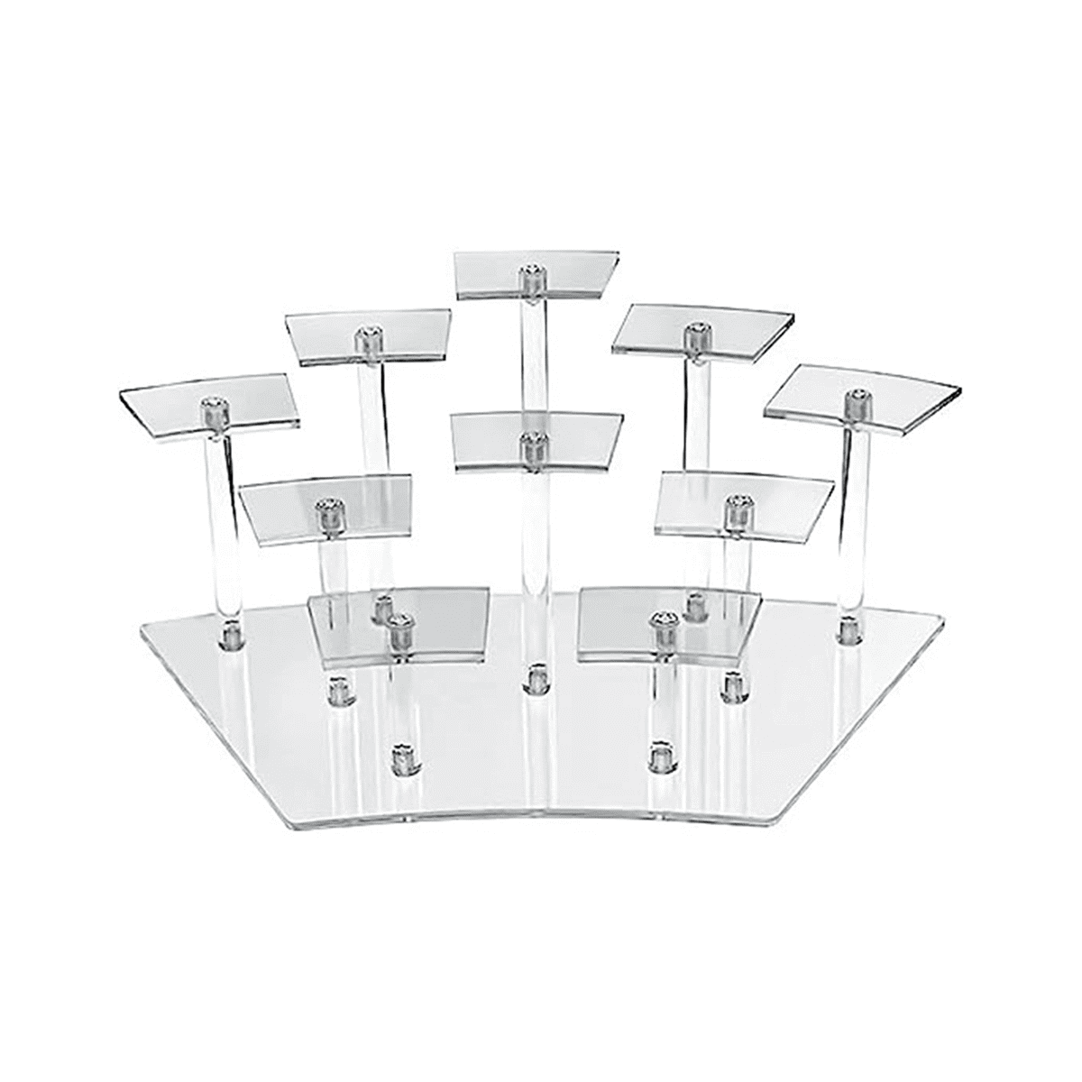 10 Seats Transparent Acrylic Display Shelf Stands,Desktop Tiered Riser Display Stand for Dessert