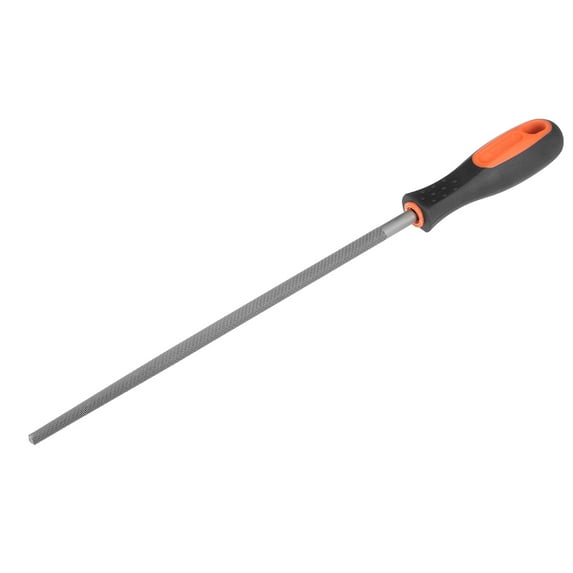 10" Second Cut Grade High Carbon Hardened Steel Round File with Handle