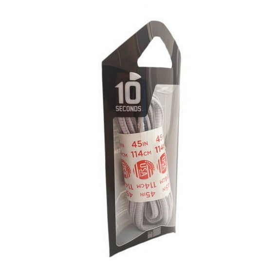 10 Seconds� Oval Athletic Shoelaces Grey - 54" long (1 pair)