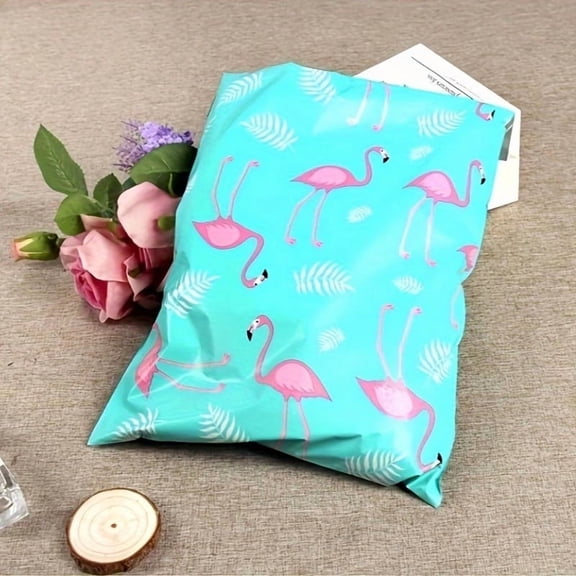 10 Self-Sealing Flamingo Gift Bags - Durable & Clear PP Material for Parties and Events