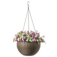 thumbnail image 1 of 10" Self Watering Bronze Hanging Basket Flower Planter, 1 of 8