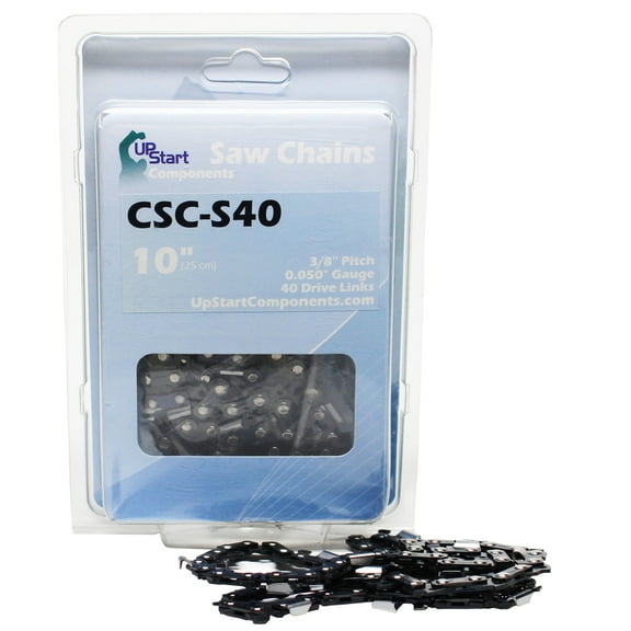 10" Semi Chisel Saw Chain for ECHO CS-271T Chainsaws - (10 inch, 3/8" Low Profile Pitch, 0.050" Gauge, 40 Drive Links, CSC-S40) - UpStart Components