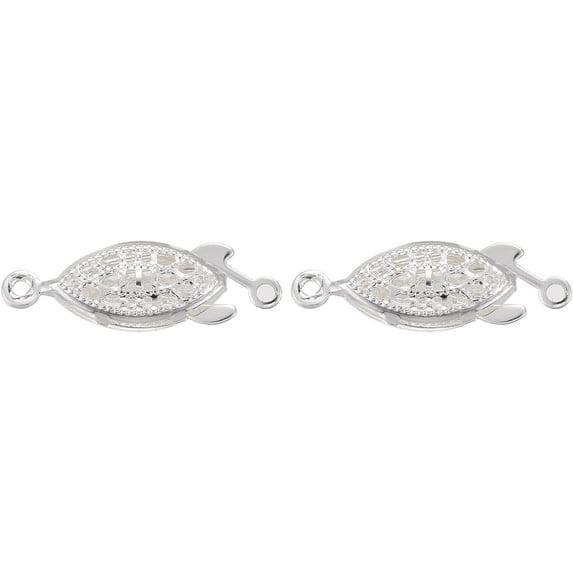 10 Set 304 Stainless Steel Box Clasps Multi-Strand Clasps Horse Eye Silver Color Plated 21.5x7x4mm Hole: 1mm