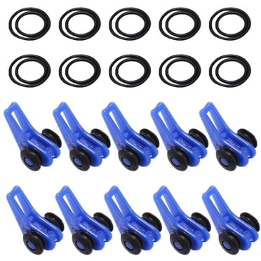 21 Pcs Fishing Rod Hook Holder Set With 3 Size Elastic Rubber Rings - 7 Colors For Worm & Bait
