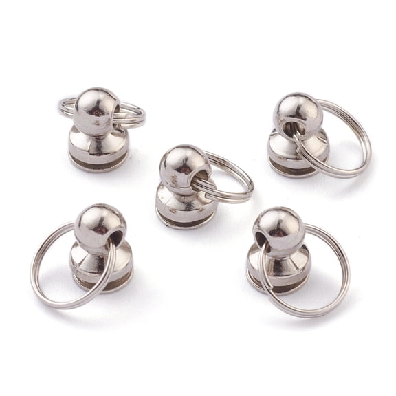 10 Set Alloy Ball Studs Rivets for Phone Case DIY Leather Belt Handbag Purse Accessories with Philip's Head Screw and Split Rings Platinum