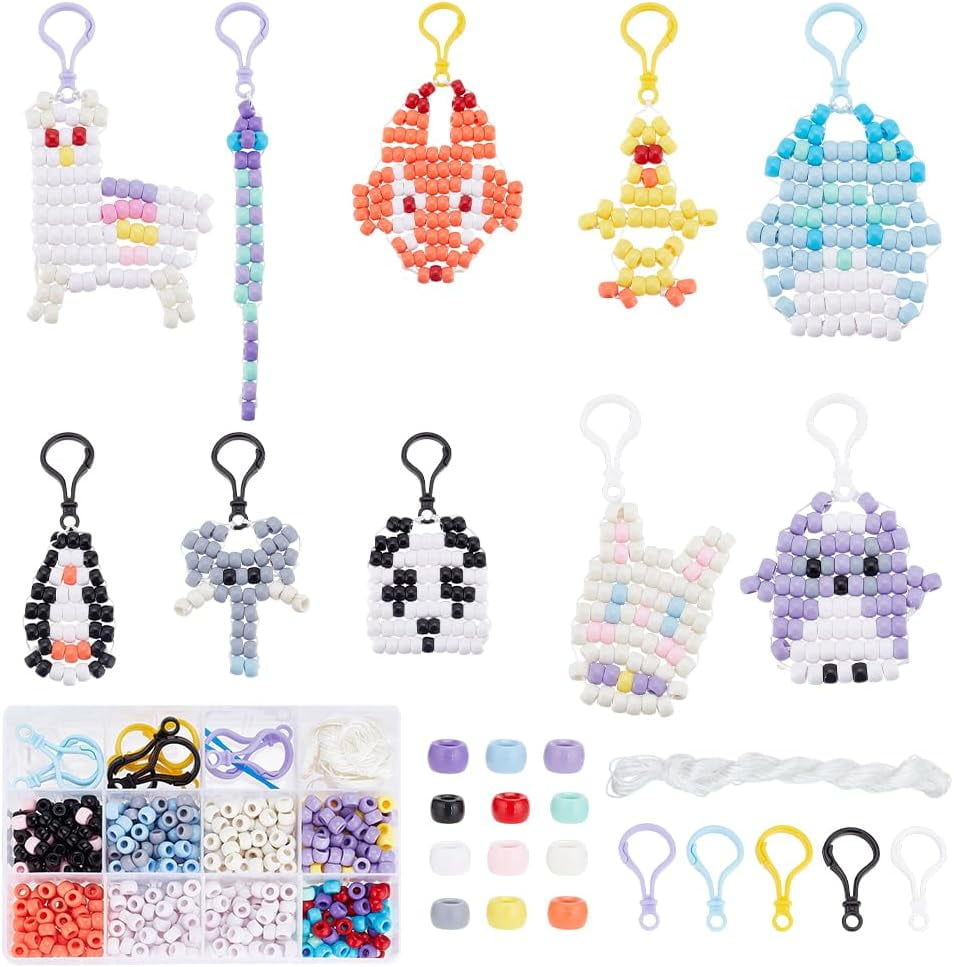 10 Set Animal Bead Pets Beads Animals Keychain Kit with Instruction