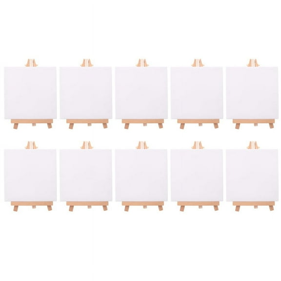 10 Set Artists Mini Canvas Set Painting Craft DIY Drawing Small Table Easel Gift
