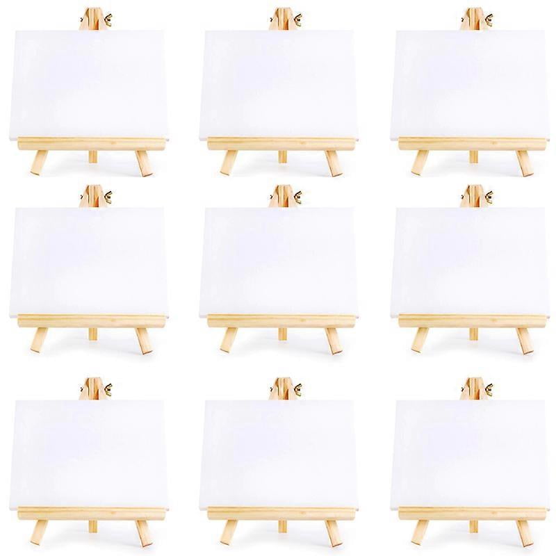 10 Set Artists Mini Canvas Set Painting Craft DIY Drawing Small Table Easel Gift