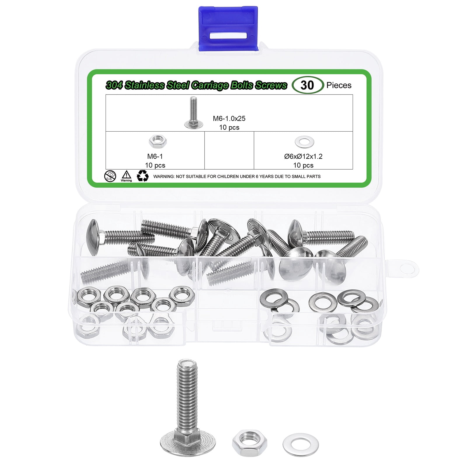 5-Pack M14x2.0x25mm Stainless Steel Hex Bolts - Rust Resistant Hardware Fasteners