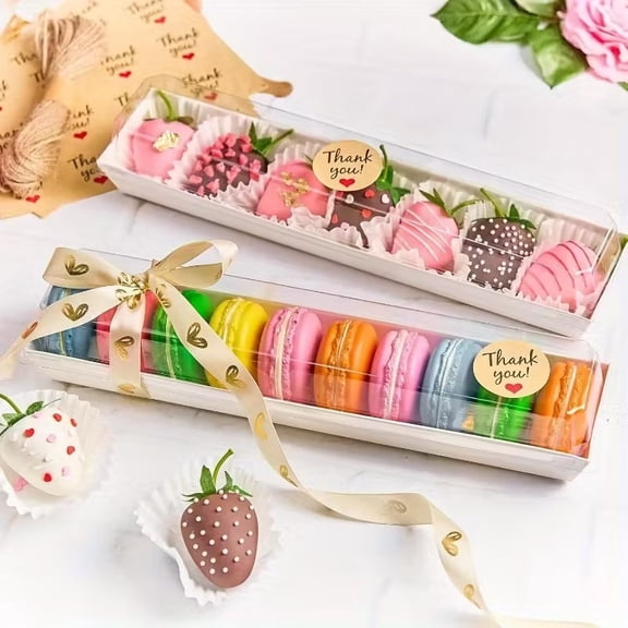 10 Set Clear Lid Dessert Boxes - Single Use Cookie Containers for Chocolates, Macarons, Pastries, and More - Ideal for Holidays and Special Occasions