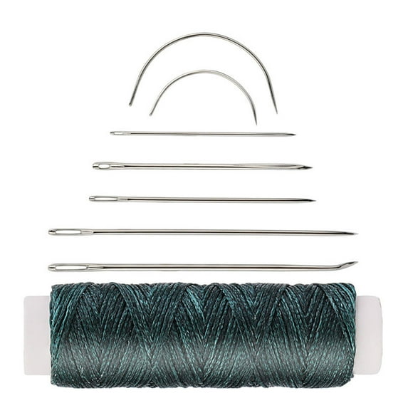 10 Set Leather Hand Sewing Needle Set Curved Needle with Waxed Thread ...