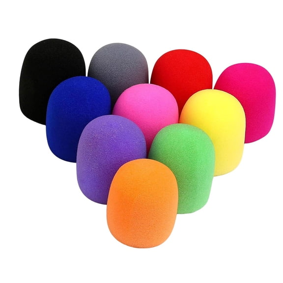 10 Set Microphone Cover Foam Windscreens Thick Sponge Easy Install for Speeches Karaoke Universal Use