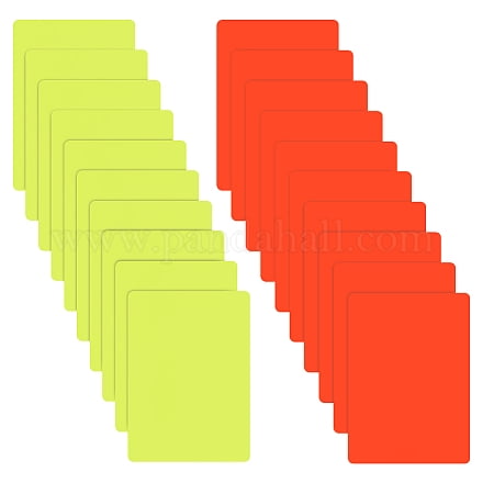 10 Set PVC Plastic Blank Penalty Cards Yellow & Red Referee Cards for Football Match Rectangle Mixed Color 110x80x0.5mm 2 colors 1pc/color 2pcs/set