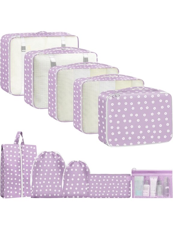 10 Set Packing Cubes for Suitcases, Packing Cubes Travel Essentials Organizer Bags, Travel Organizers for Family