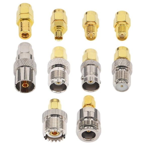 10 Set SMA Adapter Kits SMA Male To N/F/BNC/UHF/MCX/SMB/TV/TNC Female