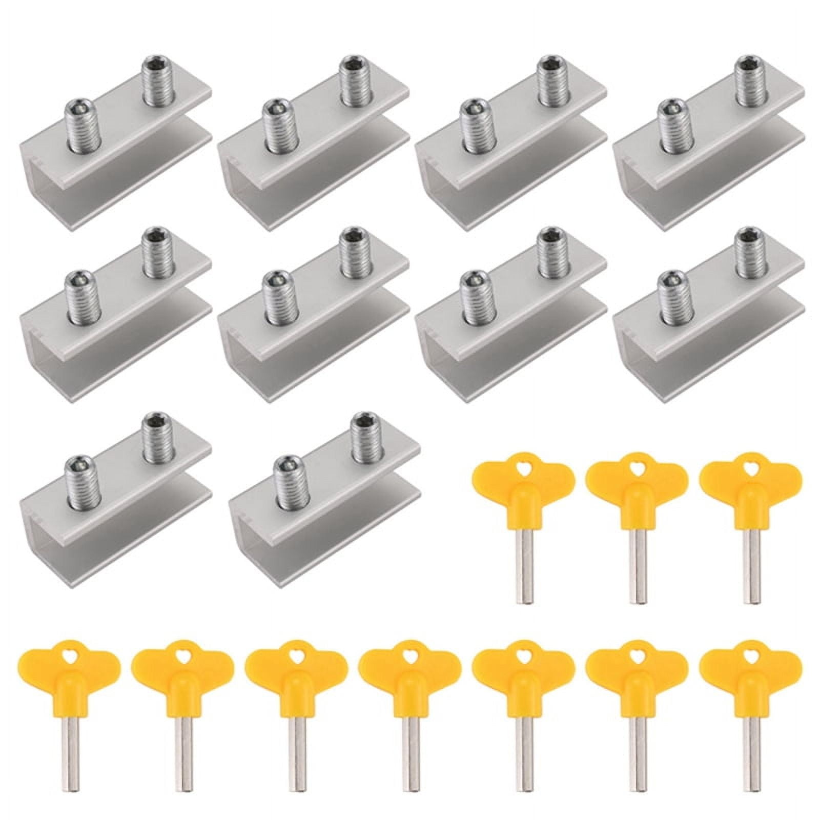 10 Set Sliding Sash Stopper Cabinet Locks Straps Doors Security Anti-Theft Lock Window Sliding Door Doors Lock Two Holes