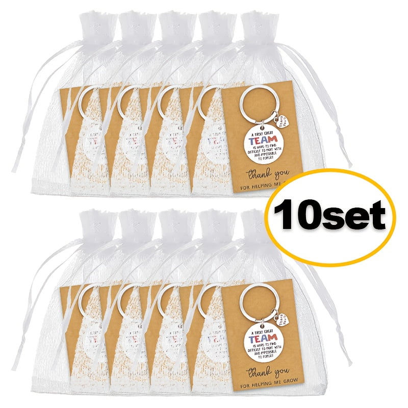 10 Set Team Appreciation Keychain Gift Set, Stainless Steel ...