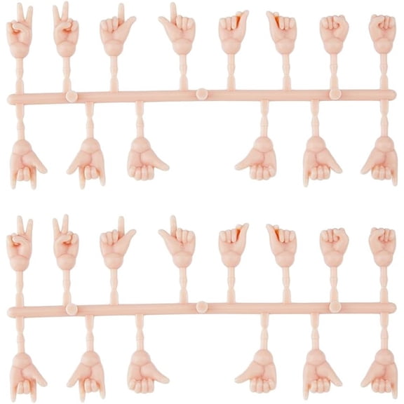10 Set Tiny Hands for Making 0.87"-1.14" Long Plastic Hand Gesture Set Joints Miniature Hands Movable Hand Replacement Parts for Small Making DIY Accessories diy
