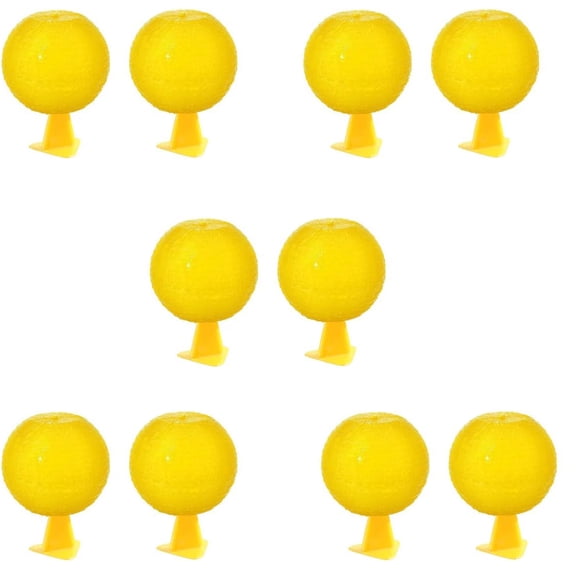 10 Set Yellow Gnat Sticky Traps,Happon Gnat Traps for House Indoor, Gnat Trap,Indoor Outdoor Plant Fly Sticky Traps Ball for Fungus Plants Fly Catching