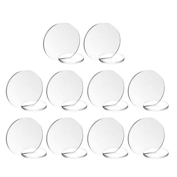 10 Set of Party Round Acrylic Sign Table Signs with Stands Table Number Display Blank Sign