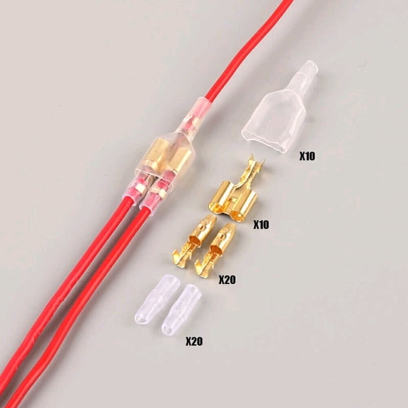 10 Sets 1 Female 2 Male 4.0 Bullet Crimp Terminal Car Electrical Wire Connector.