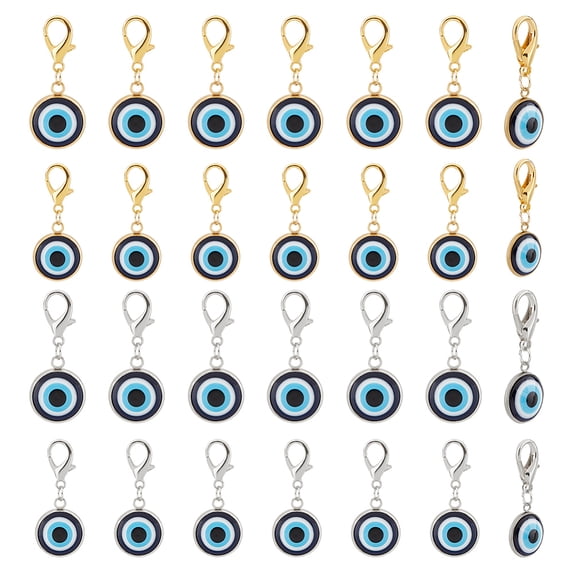 10 Sets 2 Style Resin Pendant Decorations Lobster Clasp Charms Clip-on Charms for Keychain Purse Backpack Ornament Stitch Marker