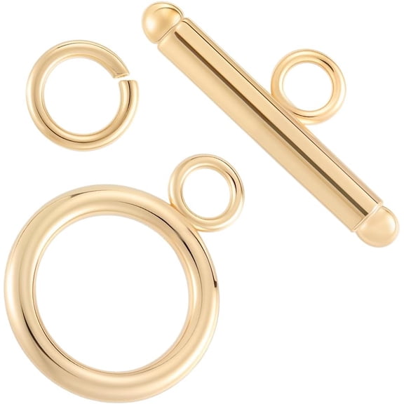 10 Sets 24K Gold Plated Toggle Clasps 304 Stainless Steel OT Toggle T-bar Closure Connector