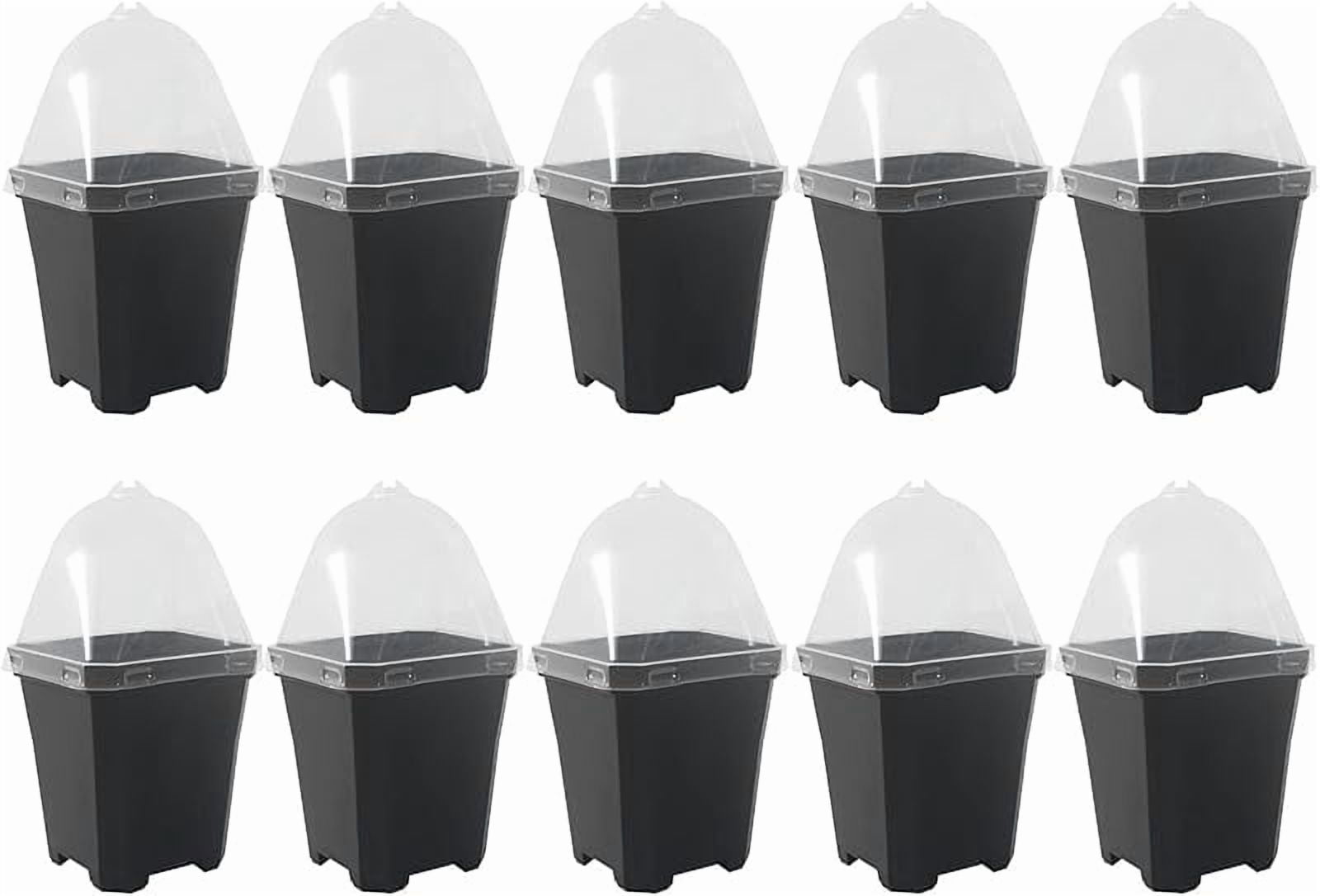 10 Sets 4 inch Plant Nursery Pots with Humidity Dome, Planting Pots ...