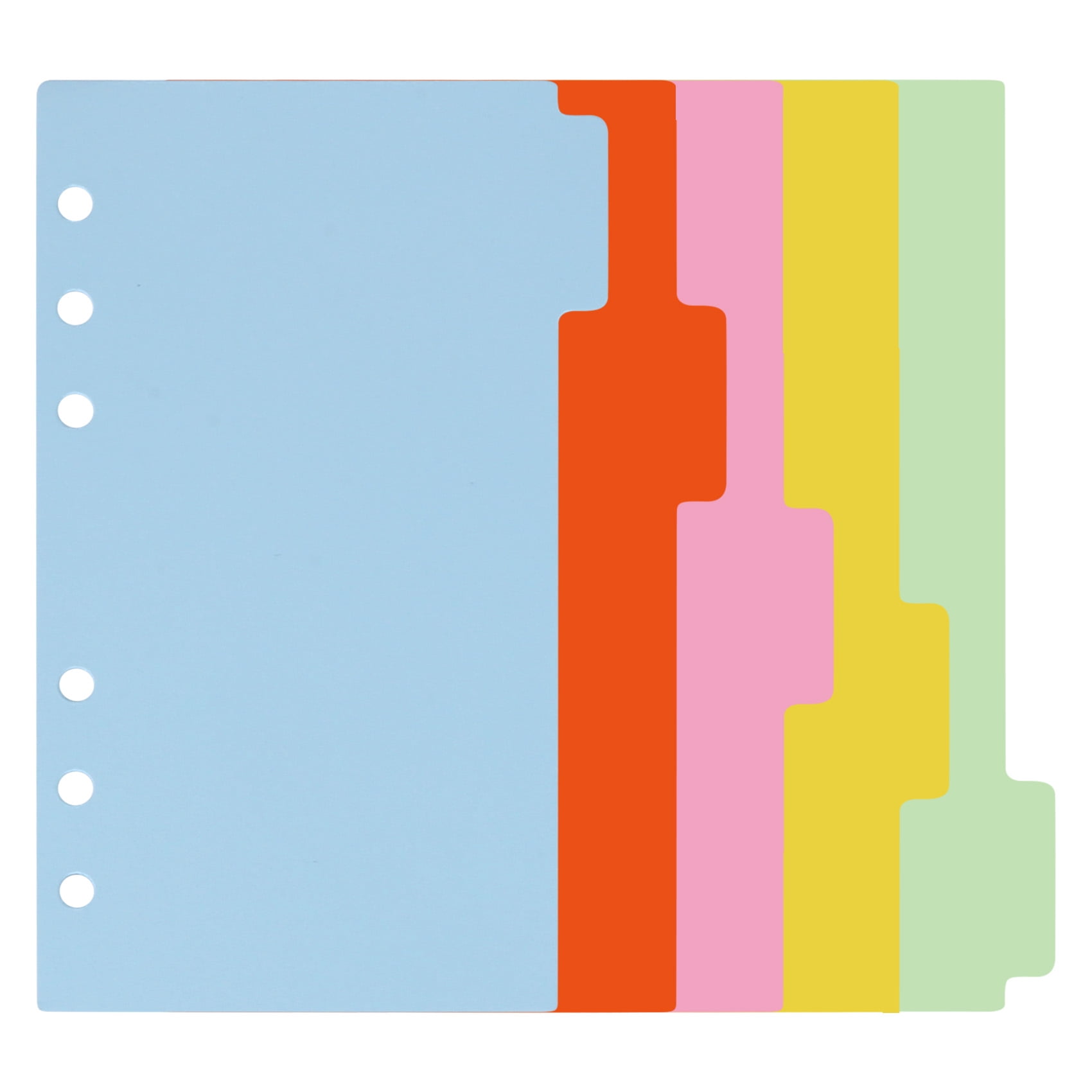 10 Sets A6 Subject Dividers Paper Sheet, Punched File Card Dividers