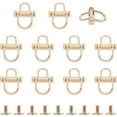 thumbnail image 1 of 10 Sets Alloy Bag Side Clip Buckle Double Ring Chain Strap Connector Buckle Purse Suspension Clasp Handbag Hardware Clip Buckles D Ring Stud Screw for DIY Handicraft Bag Making 1.1 Inch, 1 of 5