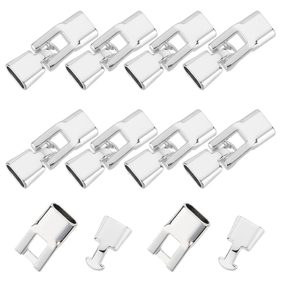 10 Sets Alloy Snap Lock Clasps Flat Platinum 35mm DIY