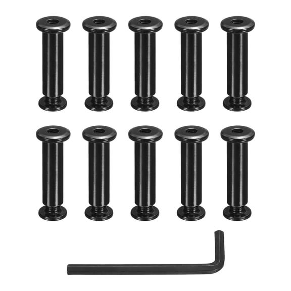 Uxcell 10 Sets Binding Post Screw Female M8*35*Φ10 Hex Drive Socket Cap with Wrench