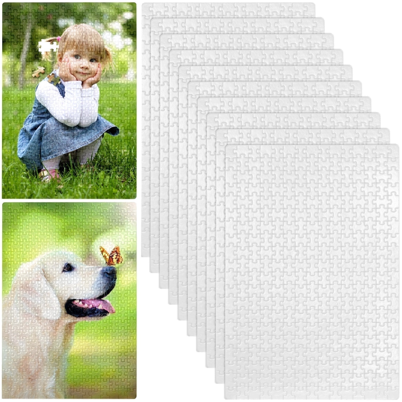 10 Set / 300-Piece Blank Sublimation Puzzles – White DIY Jigsaw Puzzles for Heat Transfer Printing, 10.2" Customizable Craft Puzzles for Photos, Gifts & Party Favors