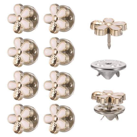 10 Sets Brooch Buttons, 11.5 mm No Sew Buttons Pins Detachable Brooch for Clothes, Waist, Coat (Black)
